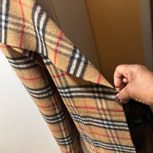 Burberry Tan and Black Checkered Scarf